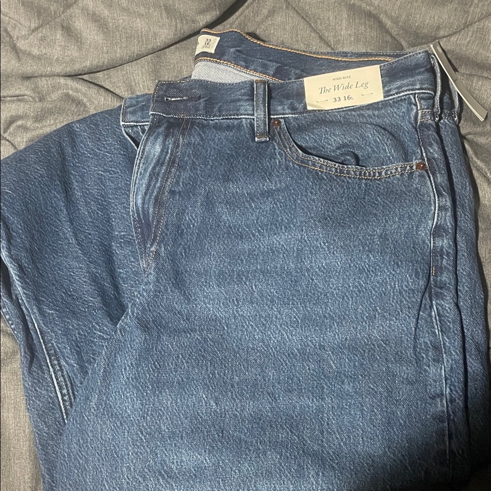 Abercrombie high rise Wide Leg Blue Jeans